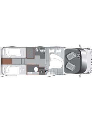 Teilintegriertes Wohnmobil LMC Tourer Lift H 730 G Grundriss
